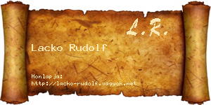 Lacko Rudolf névjegykártya